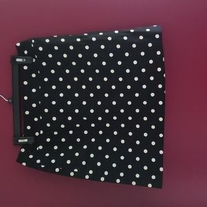 Rafaella Womens Black and White Polka Dot Pencil Skirt Sz 10 Back Zip